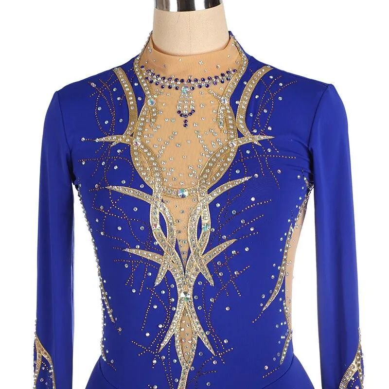 Competition Figure Skating Dress Royal Long Sleeves BSU2020.1803