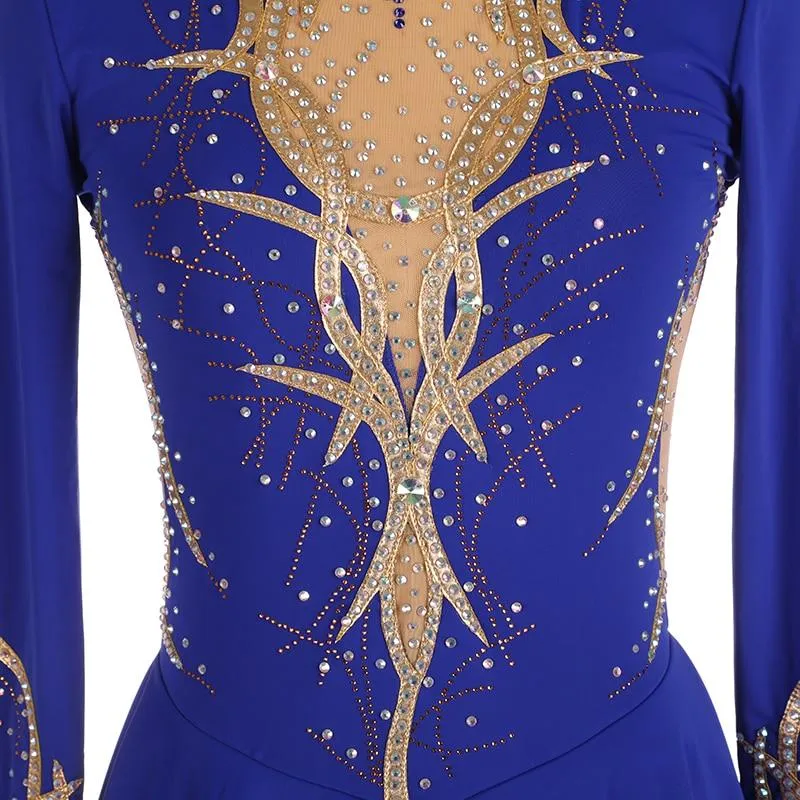 Competition Figure Skating Dress Royal Long Sleeves BSU2020.1803