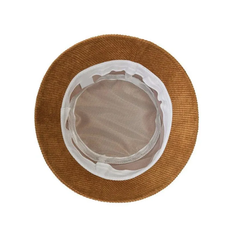 Corduroy Bucket Hat Outdoor Fishing Boonie Cap Packable Sun Hat YZB0209