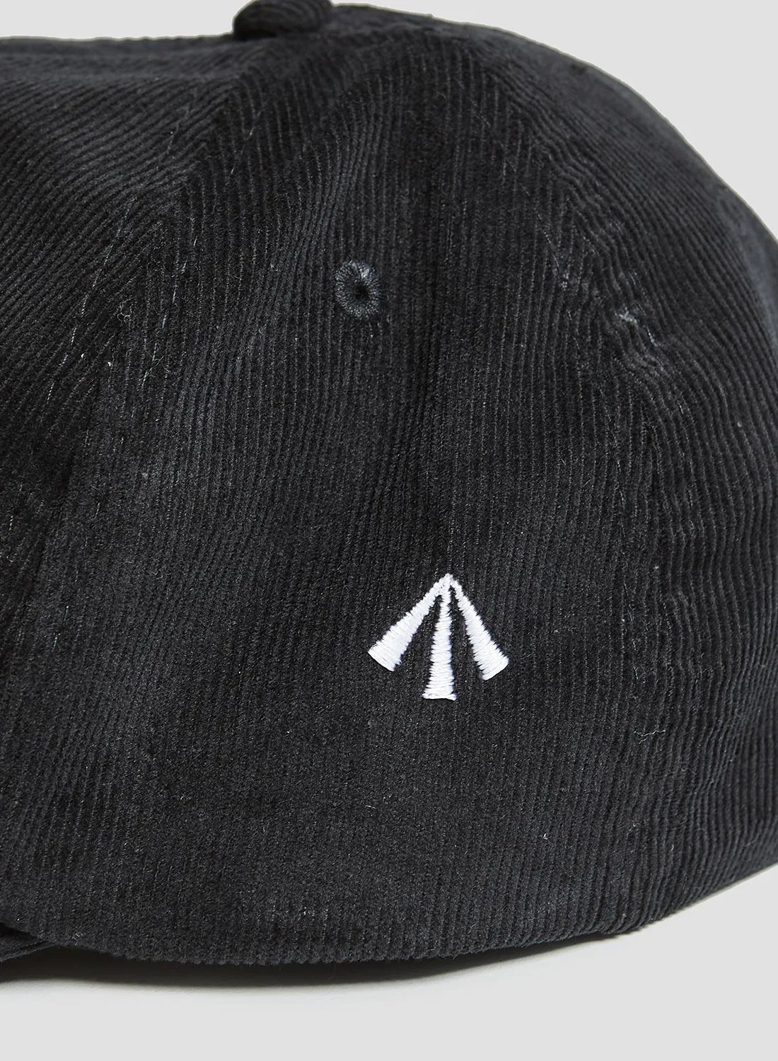 Corduroy Embroidered Cap in Black