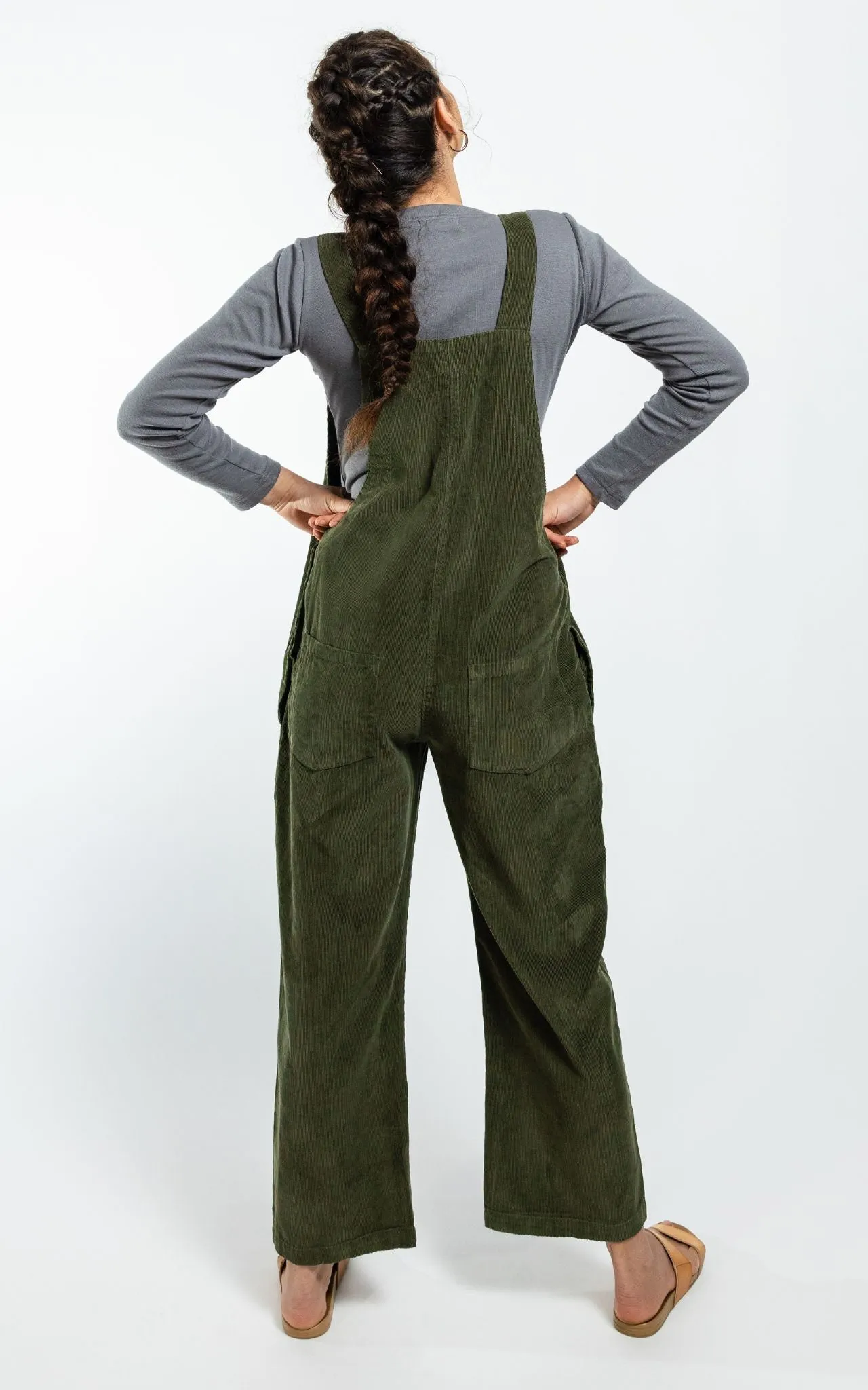 Corduroy Overalls - Khaki