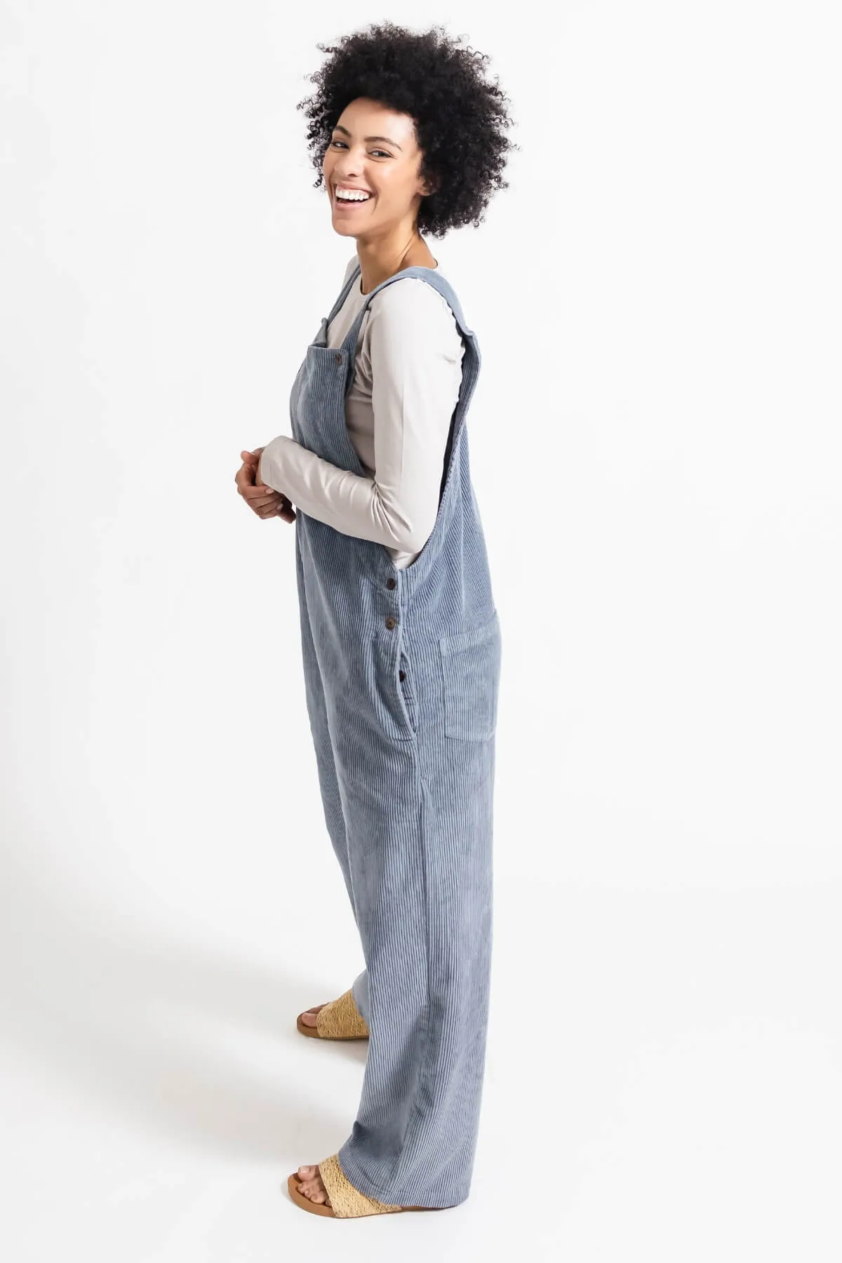 Corduroy Overalls - Sky Blue