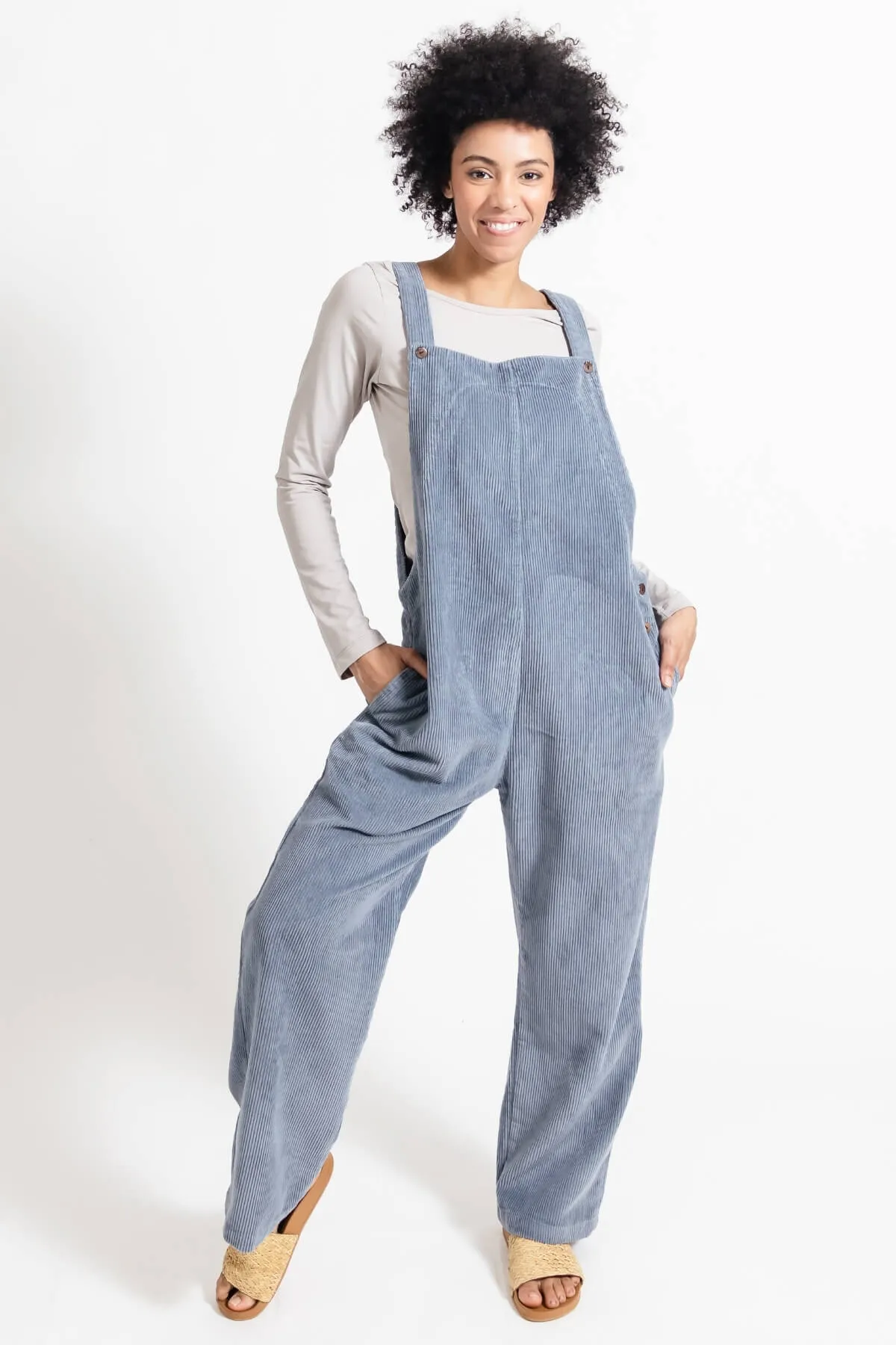 Corduroy Overalls - Sky Blue