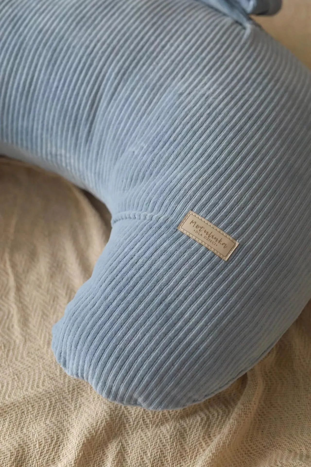 Corduroy Velvet Nursing Pillow - Blue