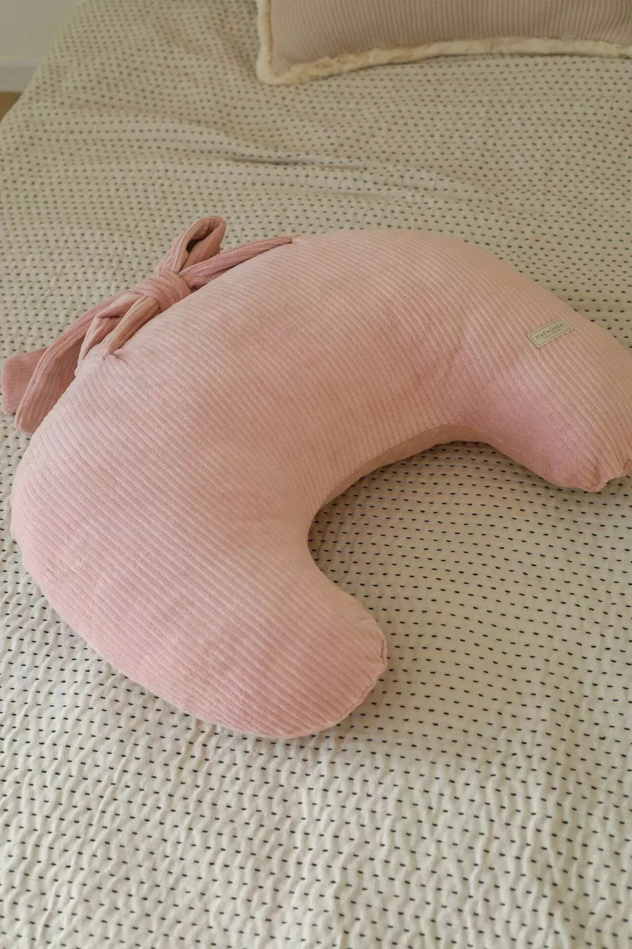 Corduroy Velvet Nursing Pillow - Powder Pink