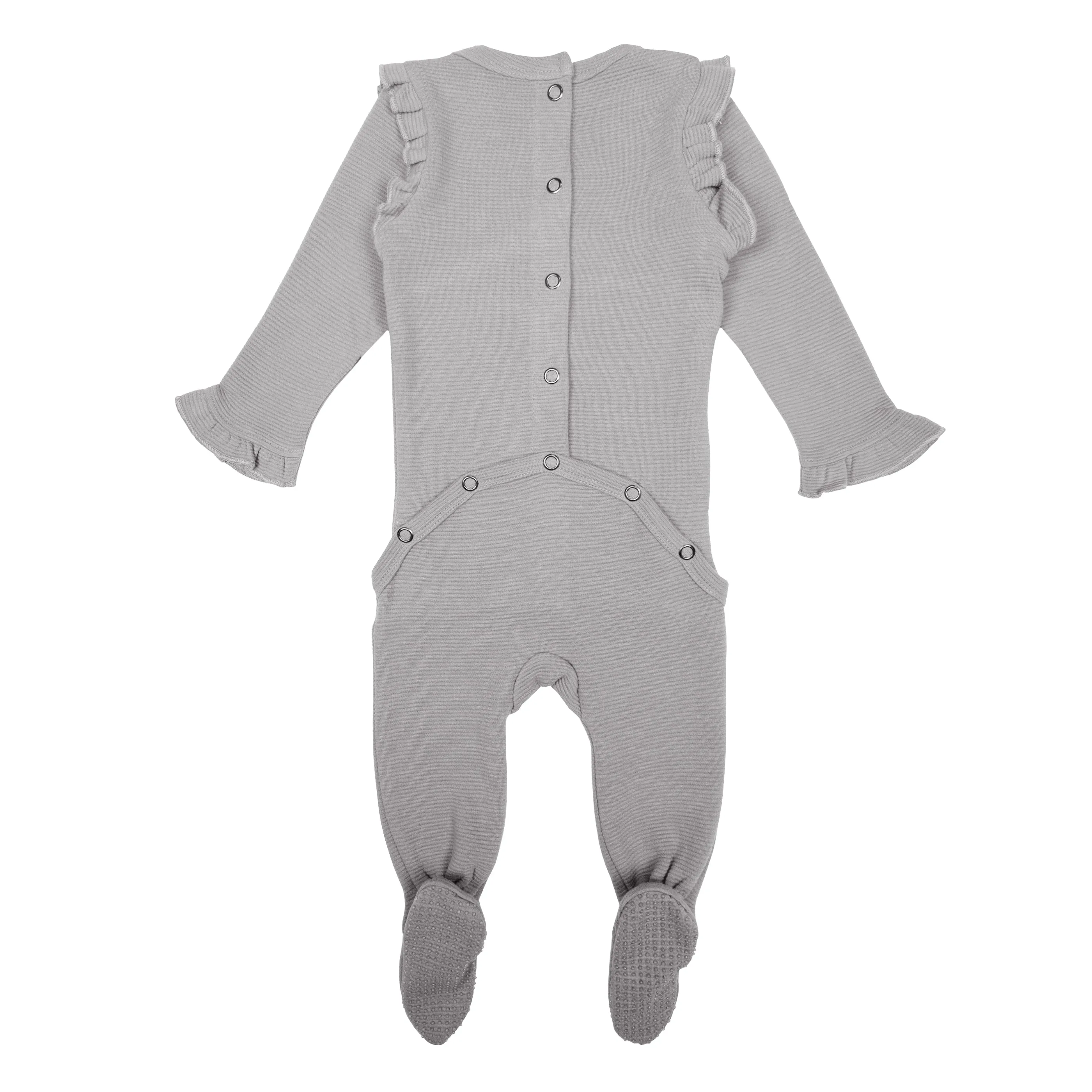 Corduroy Wrap Footie in Fog