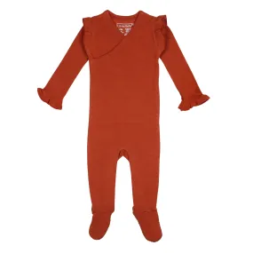 Corduroy Wrap Footie in Paprika