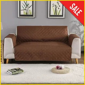 Cotton Quilted Sofa Runner - Sofa Coat (Copper Brown)