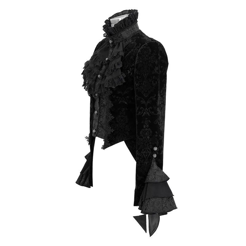 CT13301 gothic Lotus leaf corsage false two-piece women Gothic swallow-tailed coats