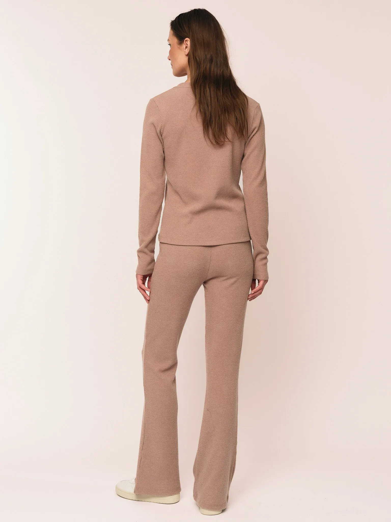 Daniela Rib Trouser - Brown Melange