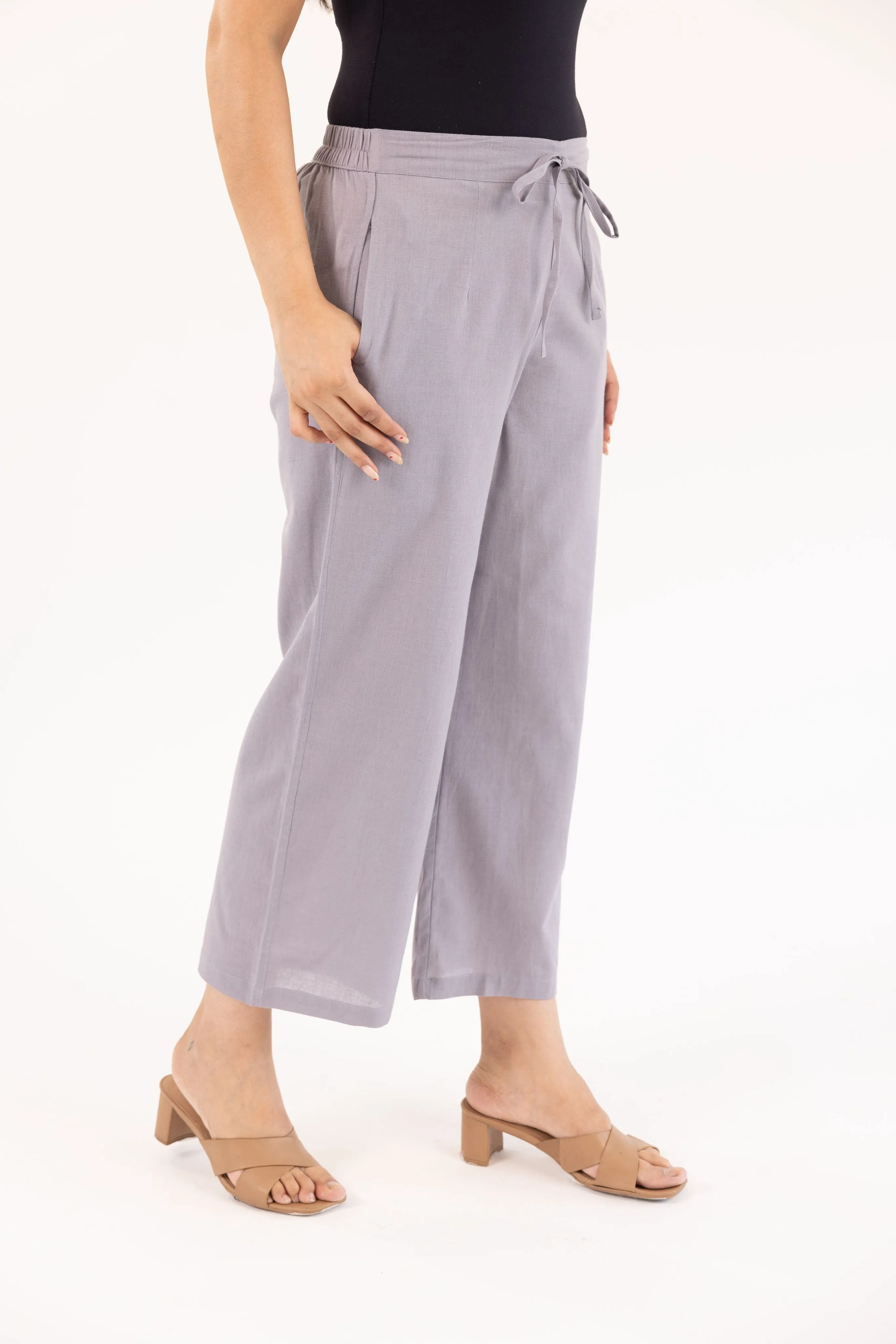 Dark Grey Women's Plazzo Trousers