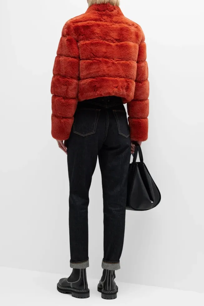 DEVON - Cropped Fur Jacket