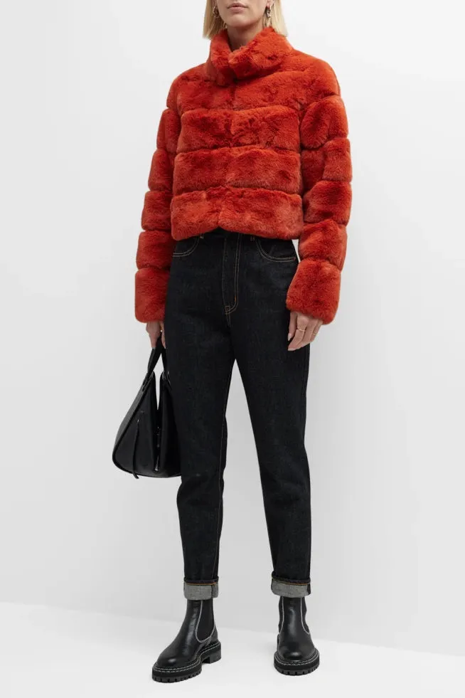 DEVON - Cropped Fur Jacket