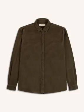 Dirleton Shirt In Dark Olive 12W Cotton Corduroy