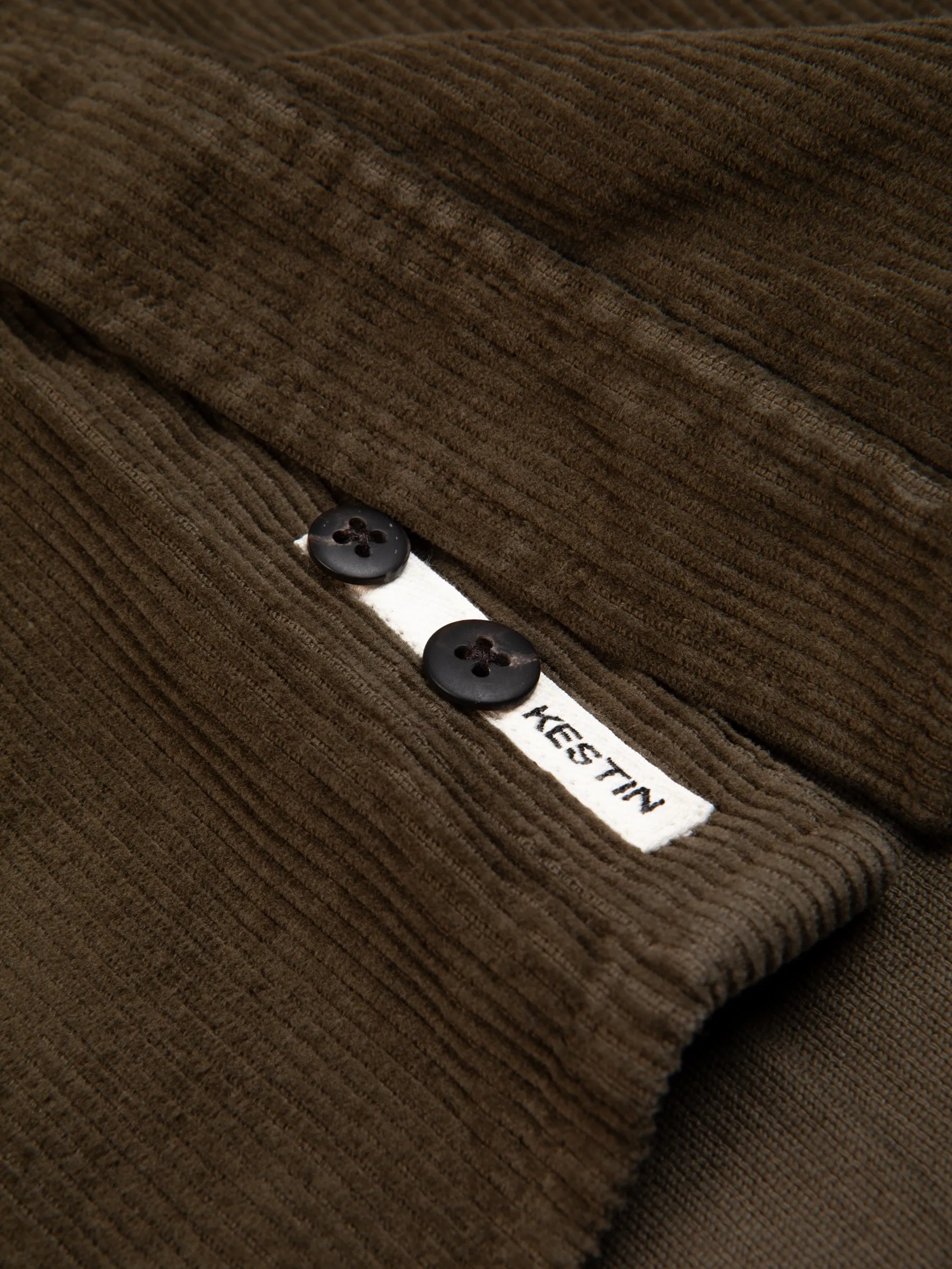 Dirleton Shirt In Dark Olive 12W Cotton Corduroy