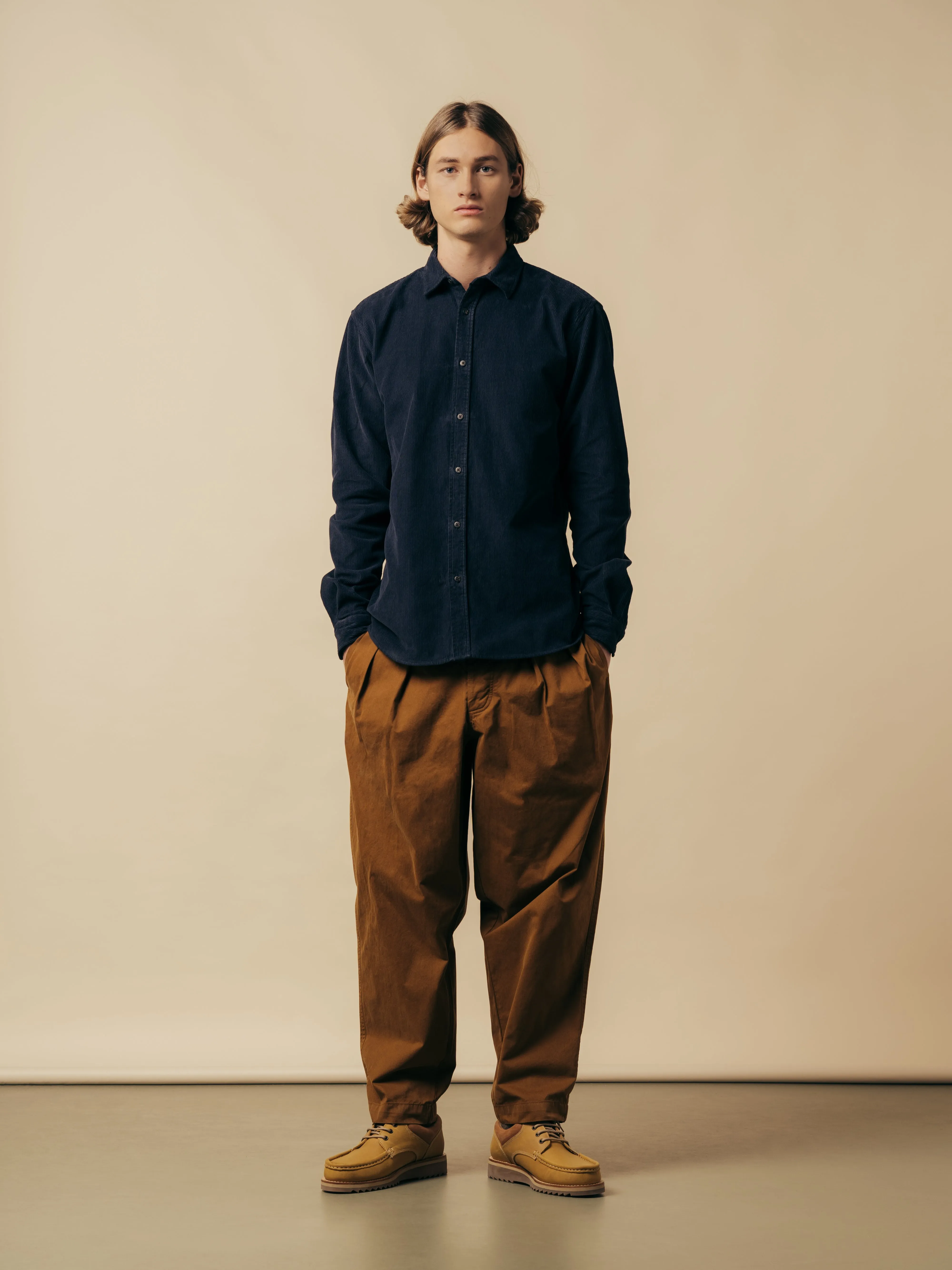 Dirleton Shirt In Navy 12W Cotton Corduroy