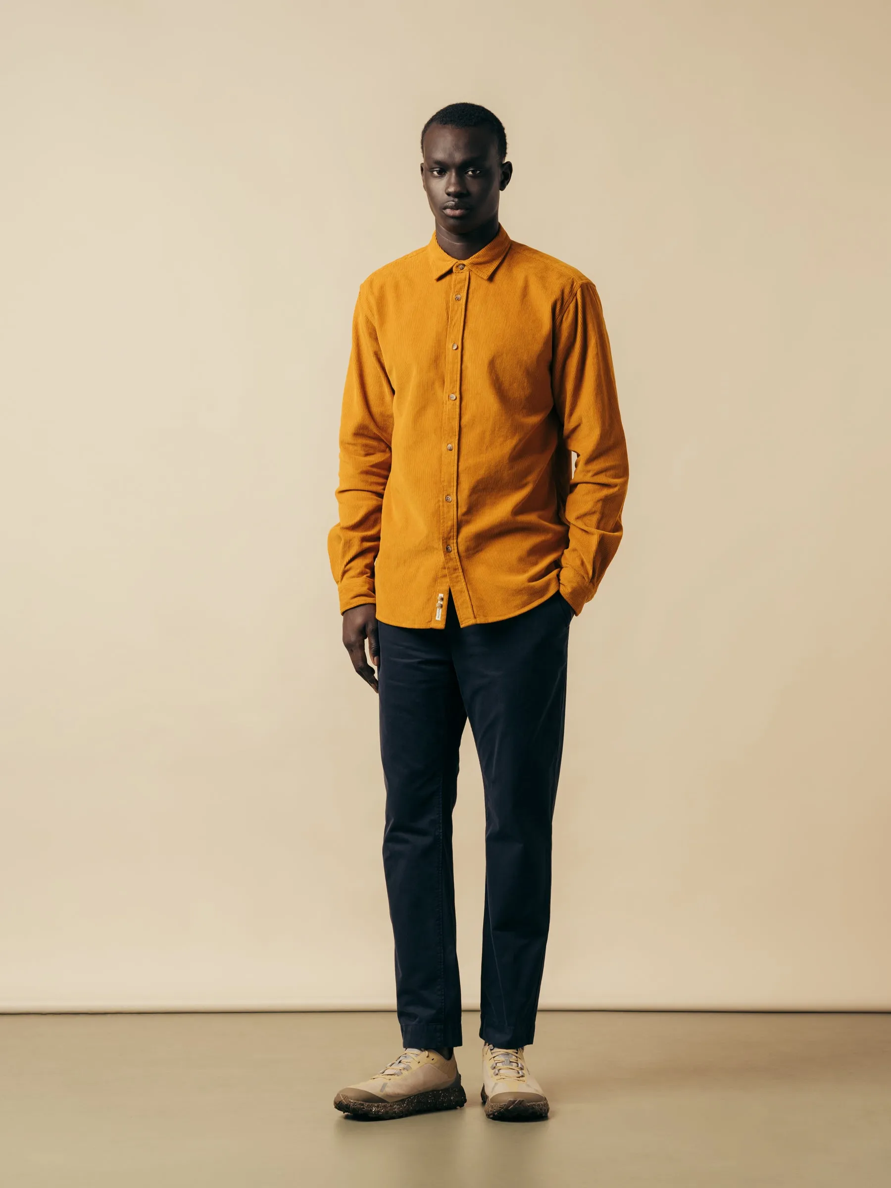 Dirleton Shirt In Saffron 12W Cotton Corduroy