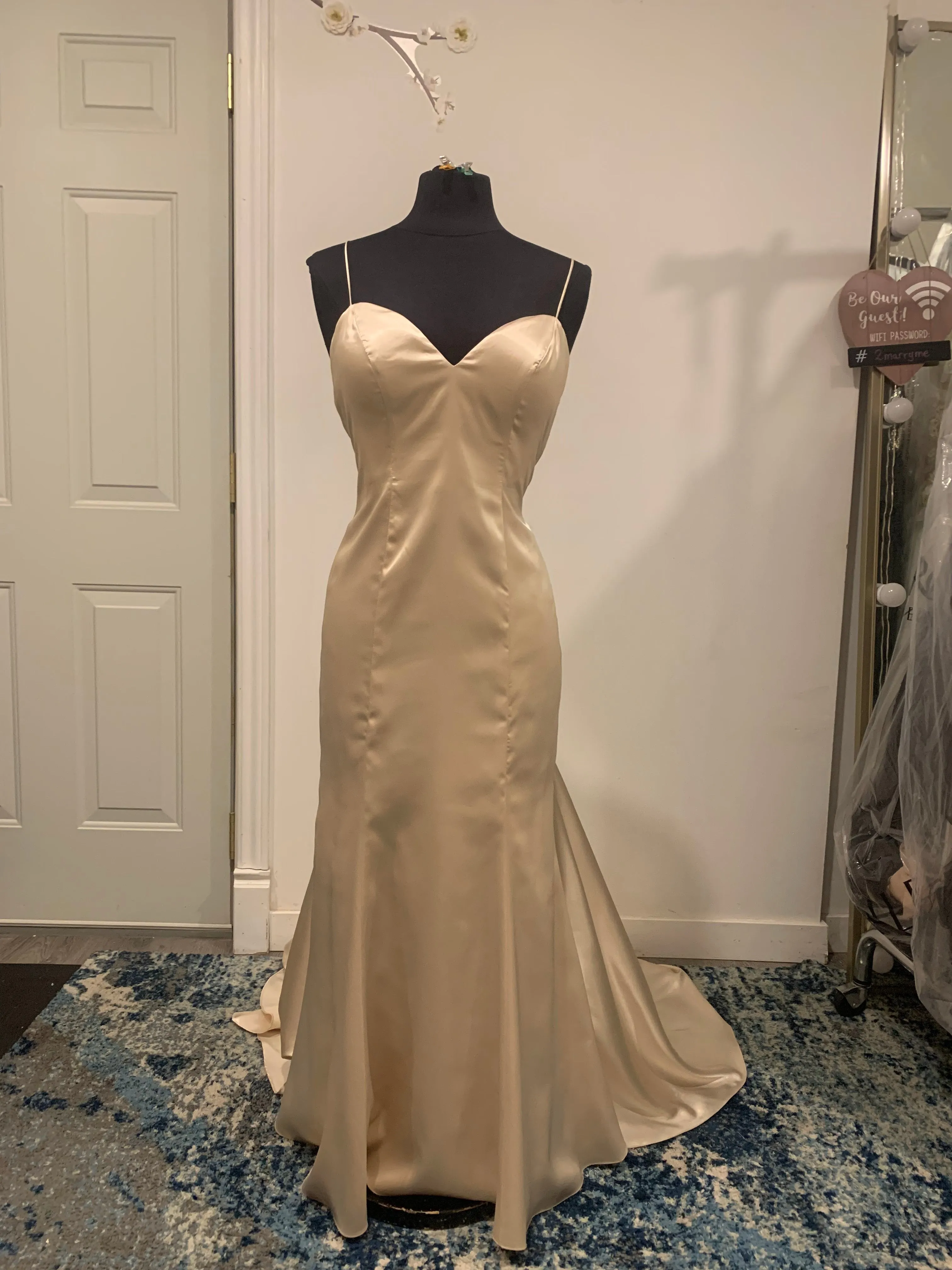 Dress 3121: Gold Champagne Slip Dress *Very short* waist 31