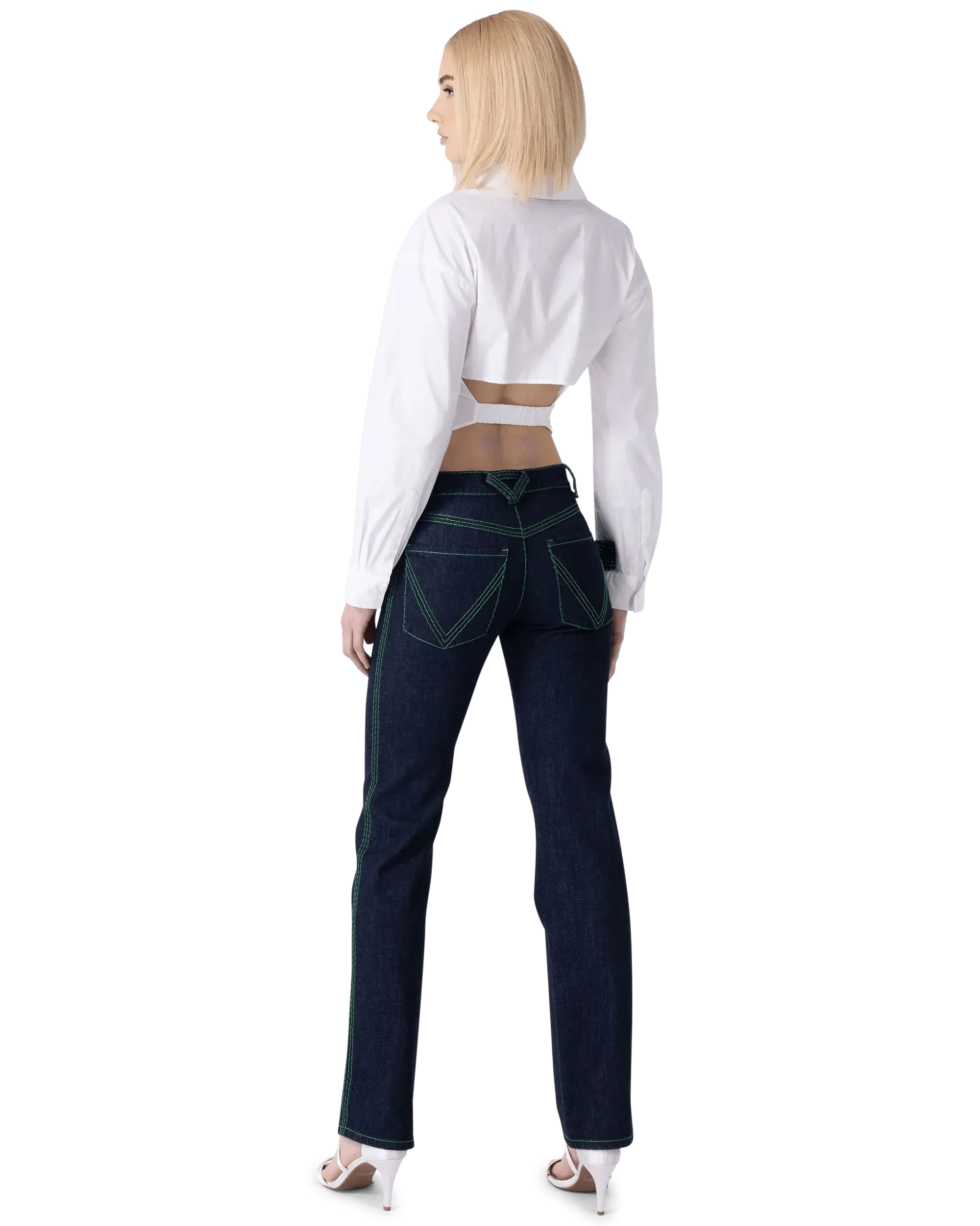 Embroidered 3-Stitch Denim Pants