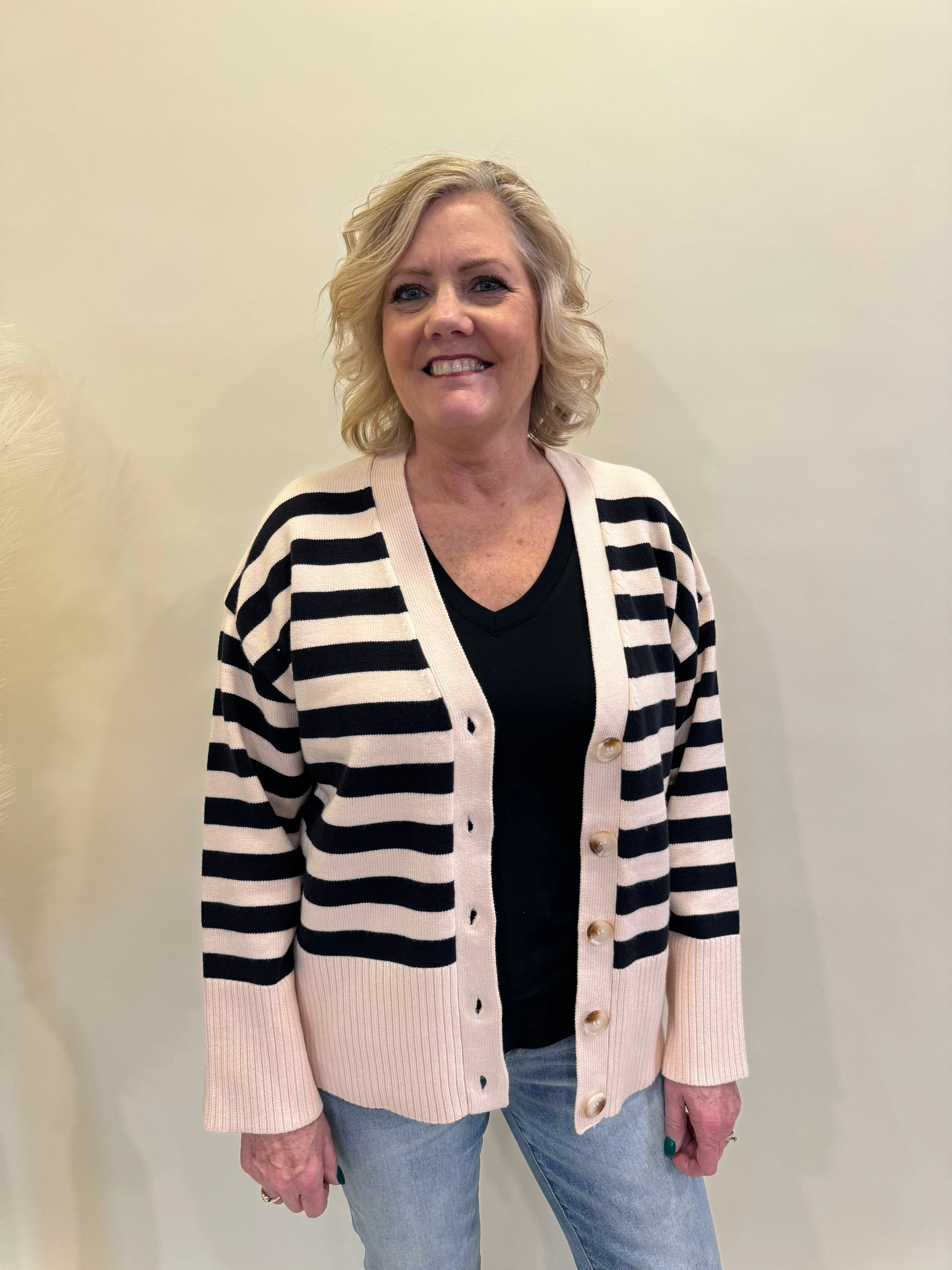 FAELYNN STRIPED CARDIGAN 2 COLOR OPTIONS