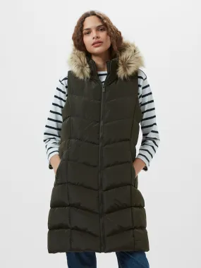 Faux Fur Hooded Chevron Gilet