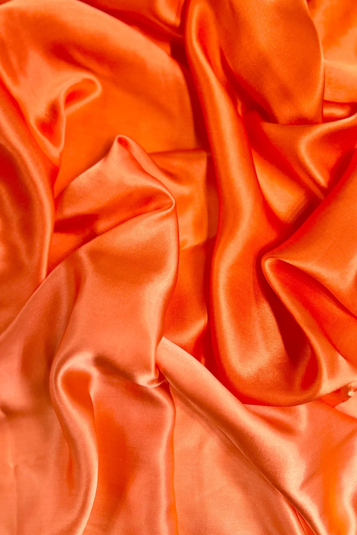 Flame/Persimmon Satin Crepe