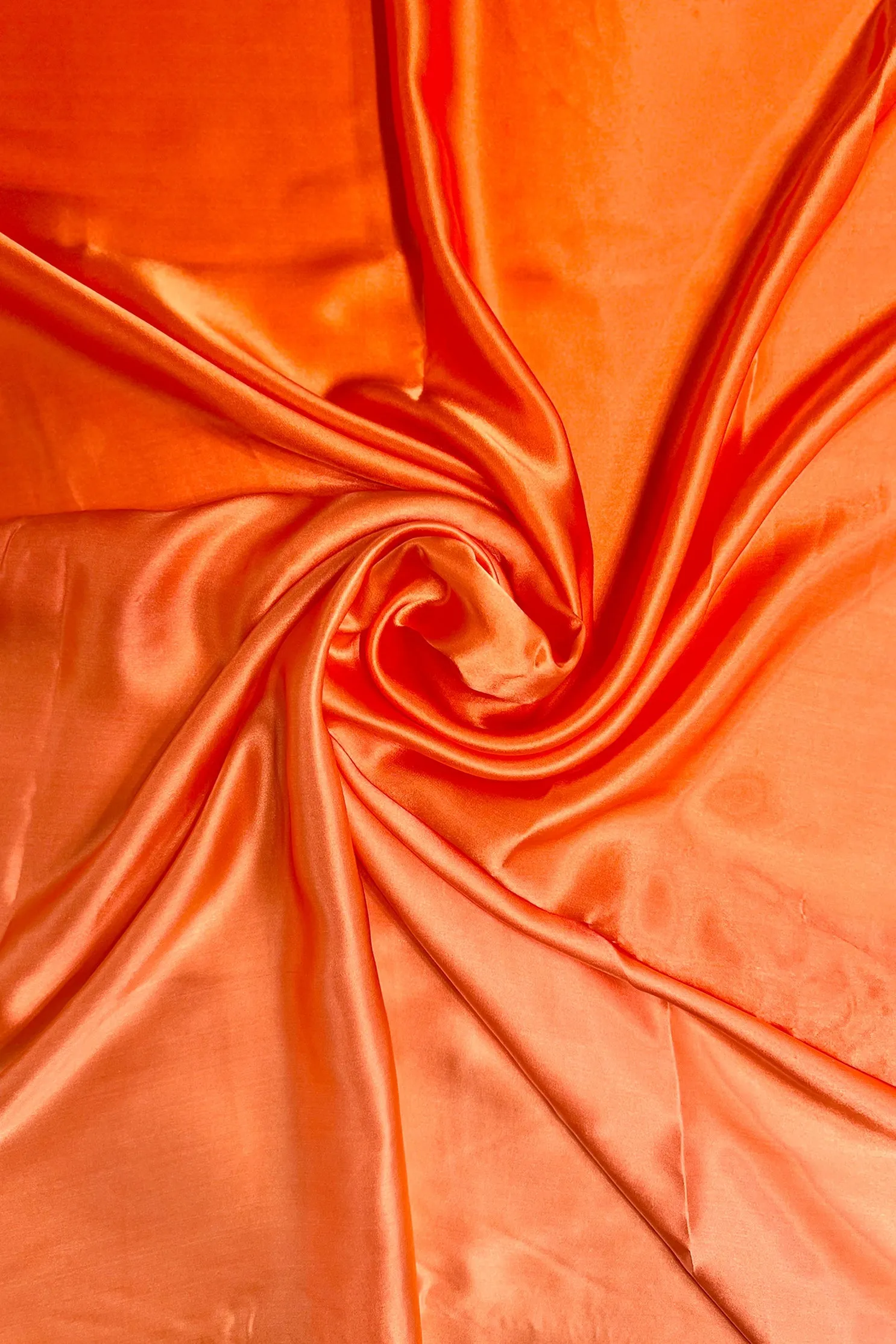 Flame/Persimmon Satin Crepe