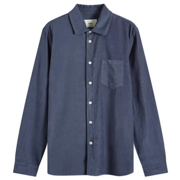 Folk Direction Babycord Shirt Washed Ink