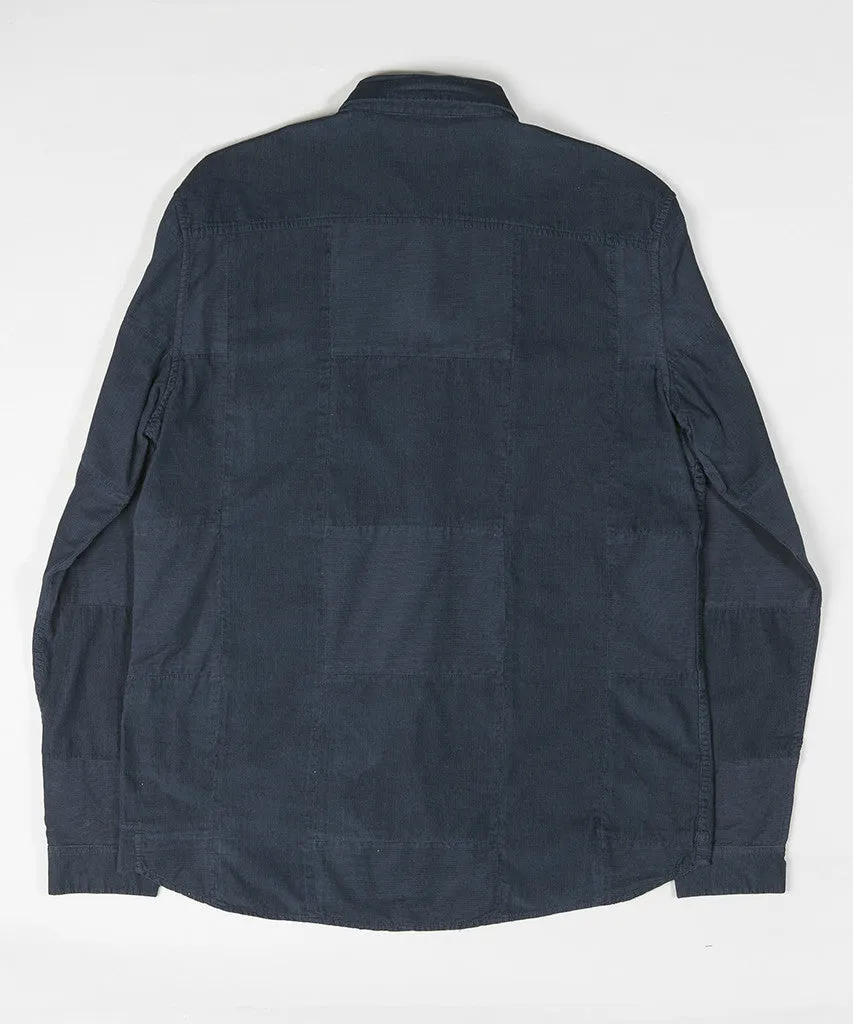 Folk Panel Cord Shirt Navy