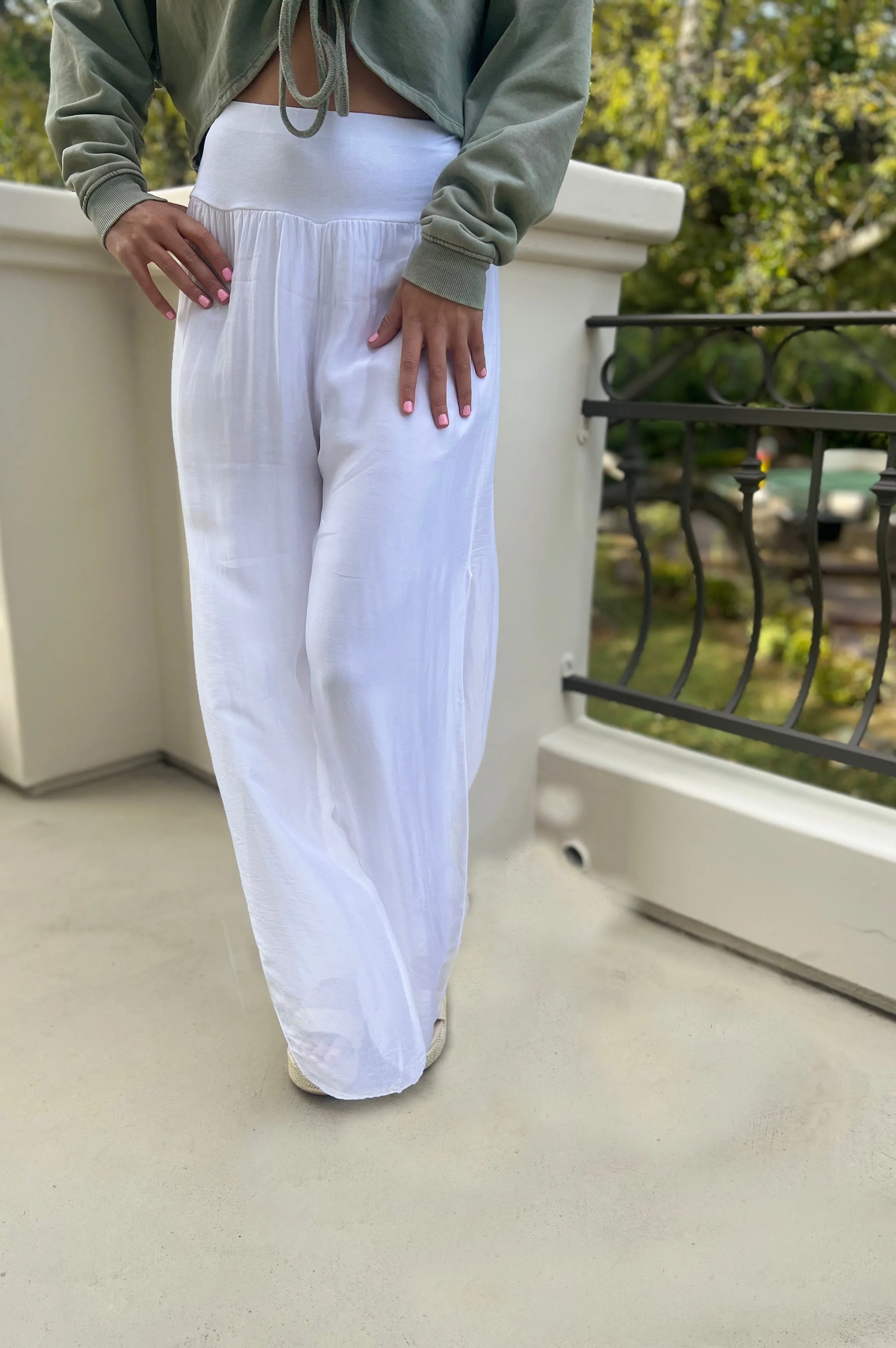 Free Silk Pant White