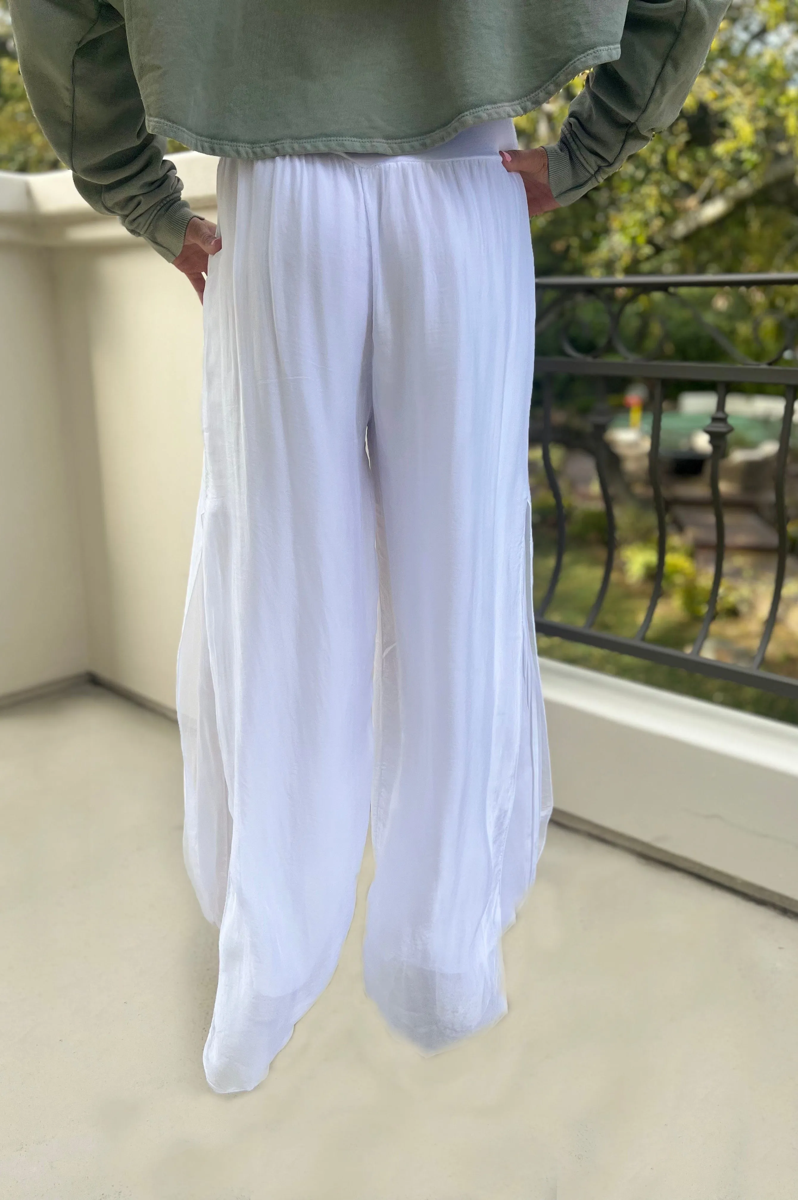 Free Silk Pant White