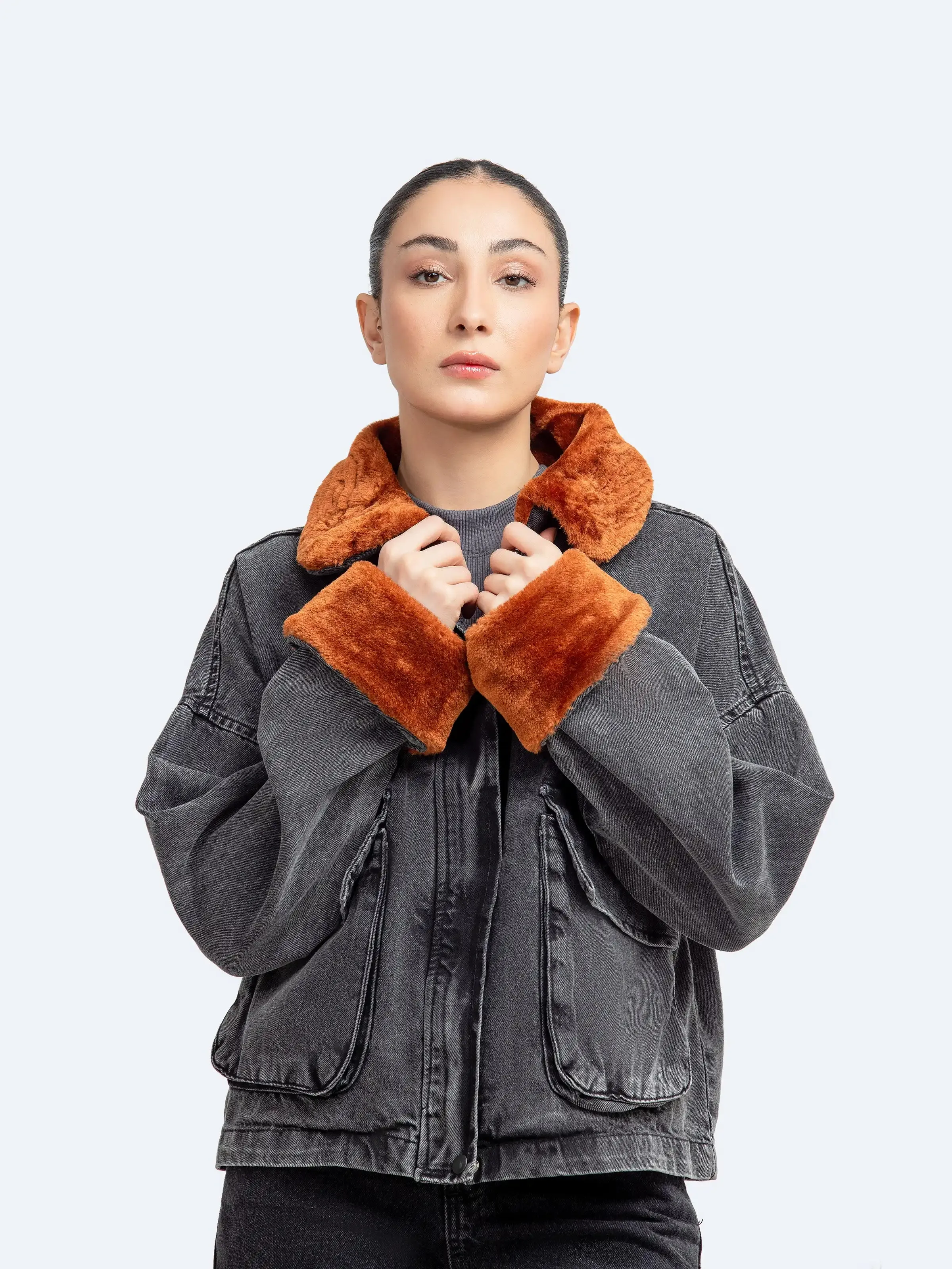 Fur Denim Jacket - FWTJD24-001