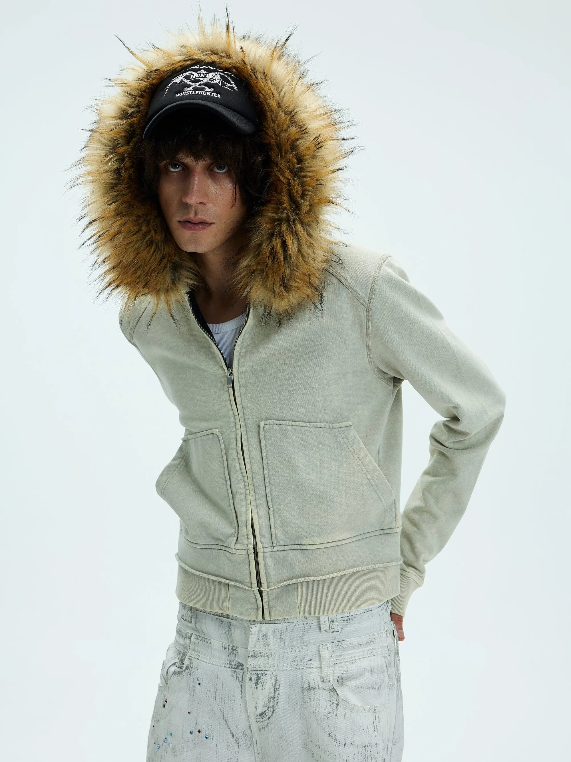 Fur Hood Washed Jacket