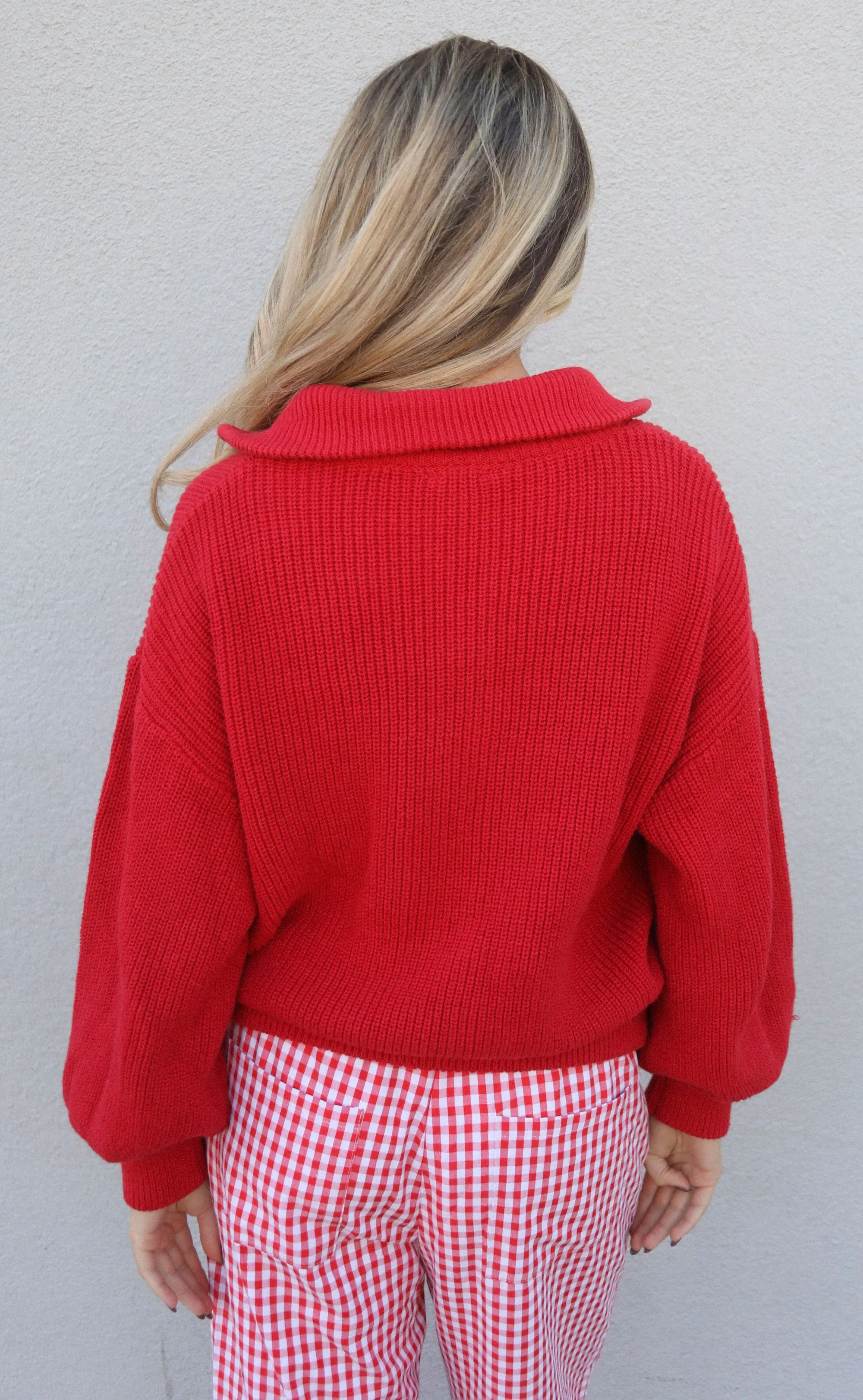 go far cardigan - red