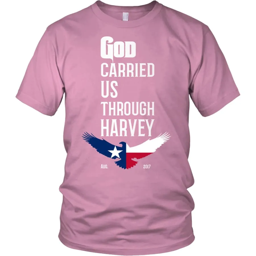 GOD Carried Us Through HARVEY Unisex T-shirt (12 Colors)