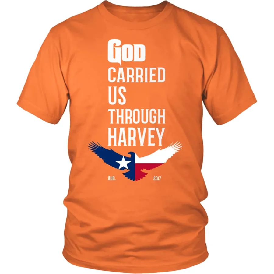 GOD Carried Us Through HARVEY Unisex T-shirt (12 Colors)