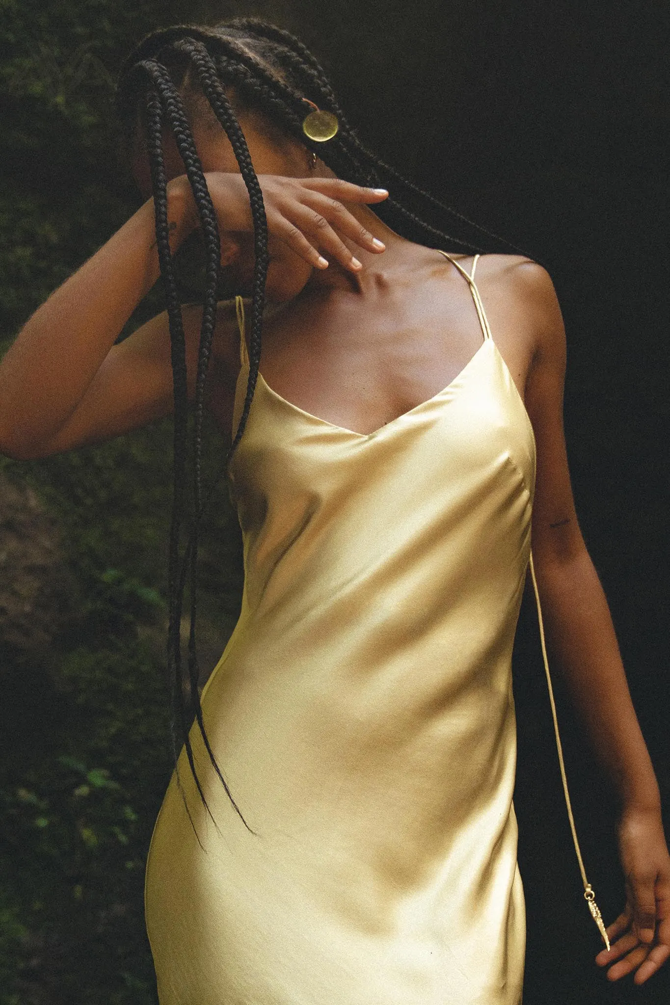 Golden Silk Slip Dress • Peace Silk Boho Dress Women • Silk Long Maxi Dress