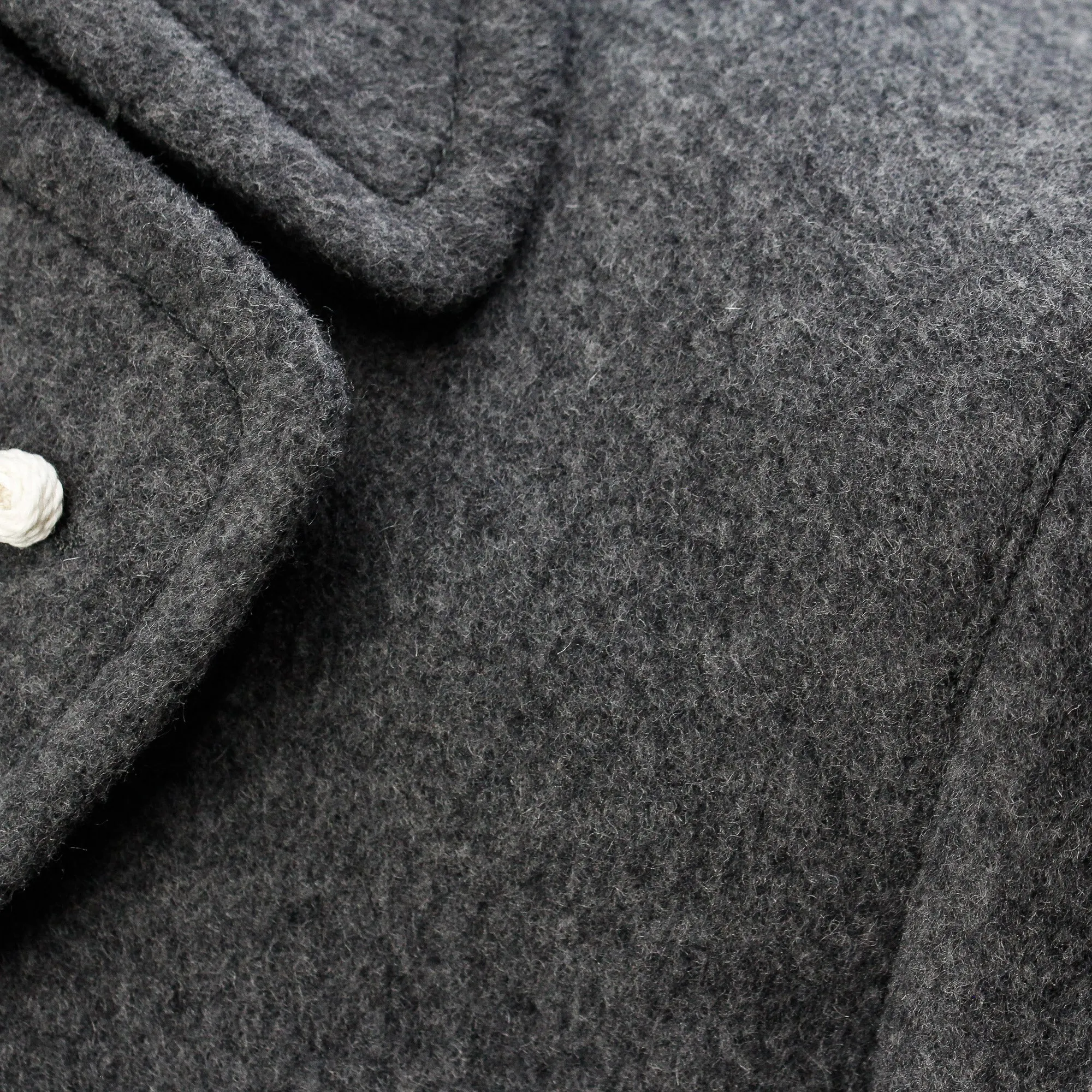 Graphite Gray Double Breasted Wool-Cashmere Peacoat - Luigi Bianchi