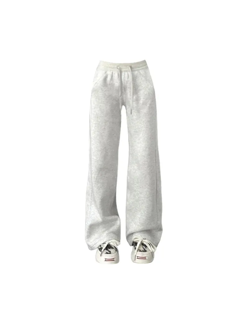 Gray Oversize High Waist Wide Jogger Pants