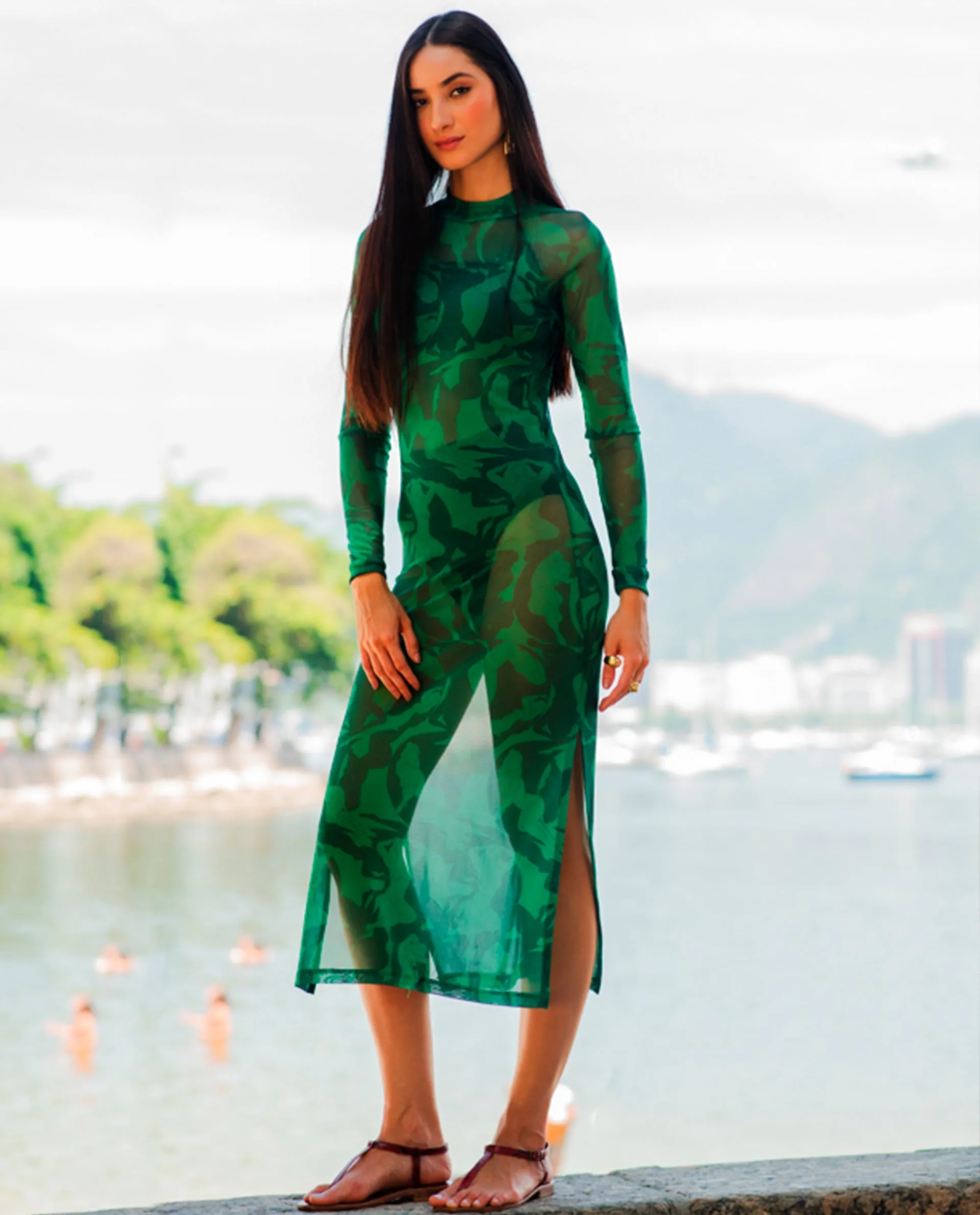 Hall Of Fame Green Midi Dress