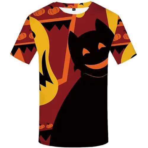 Halloween T-shirt Men Witch Tshirts Cool Skull T-shirts 3d Pumpkin Tshirt Printed Cosplay Shirt Print Short Sleeve Punk Rock Men