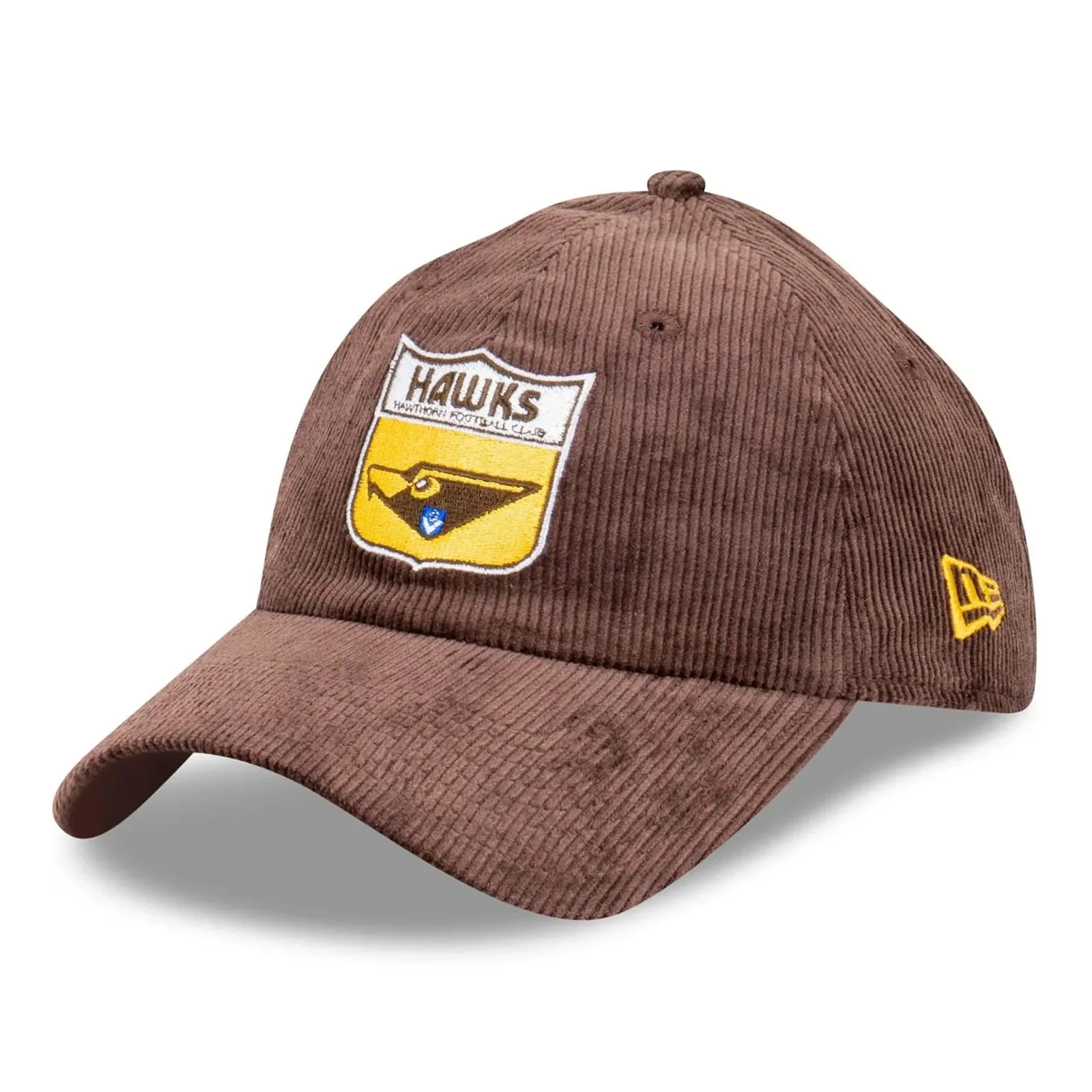 Hawthorn Hawks Official Classic Retro Cap Team Colours Corduroy Snapback AFL by New Era