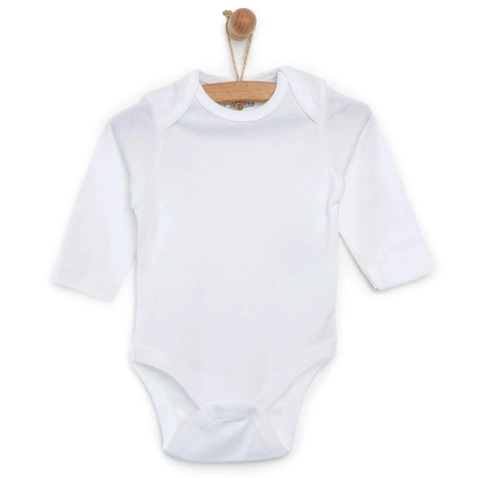 HelloBaby Long Sleeve Baby Bodysuit 5 pcs - White