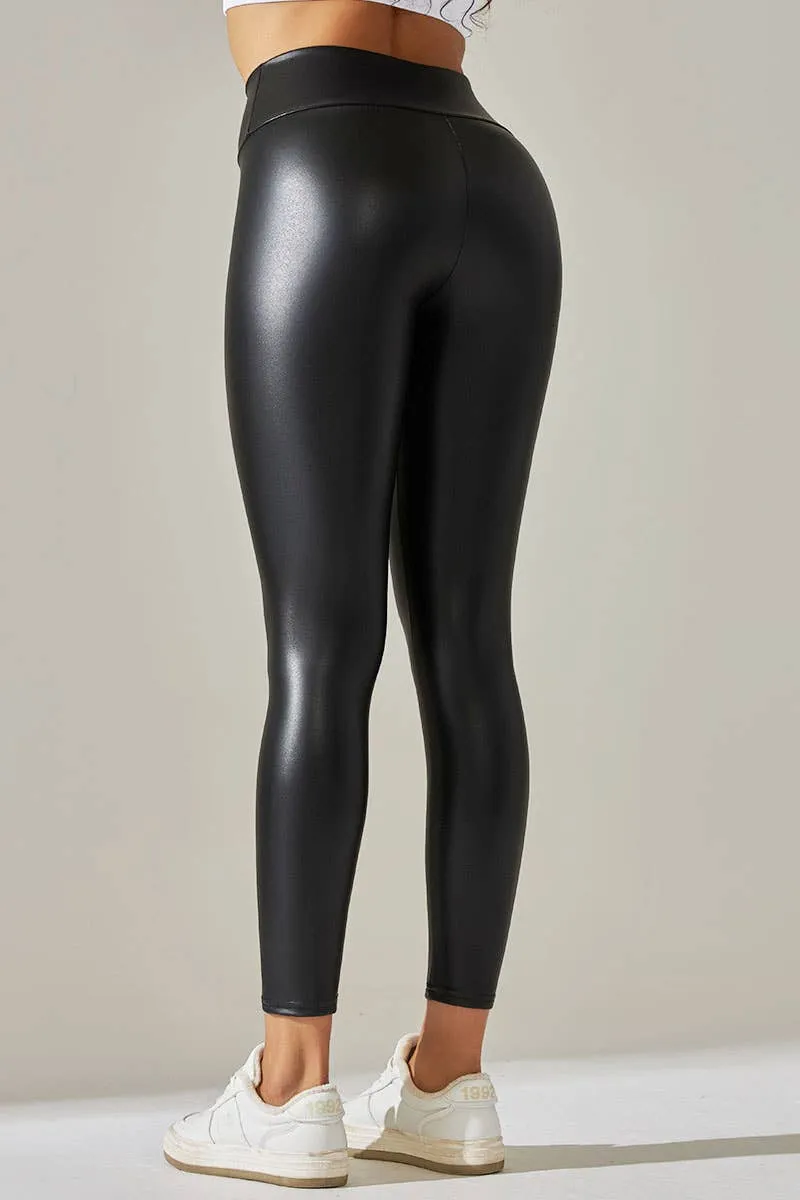 High Waist Faux leather skinny leggings