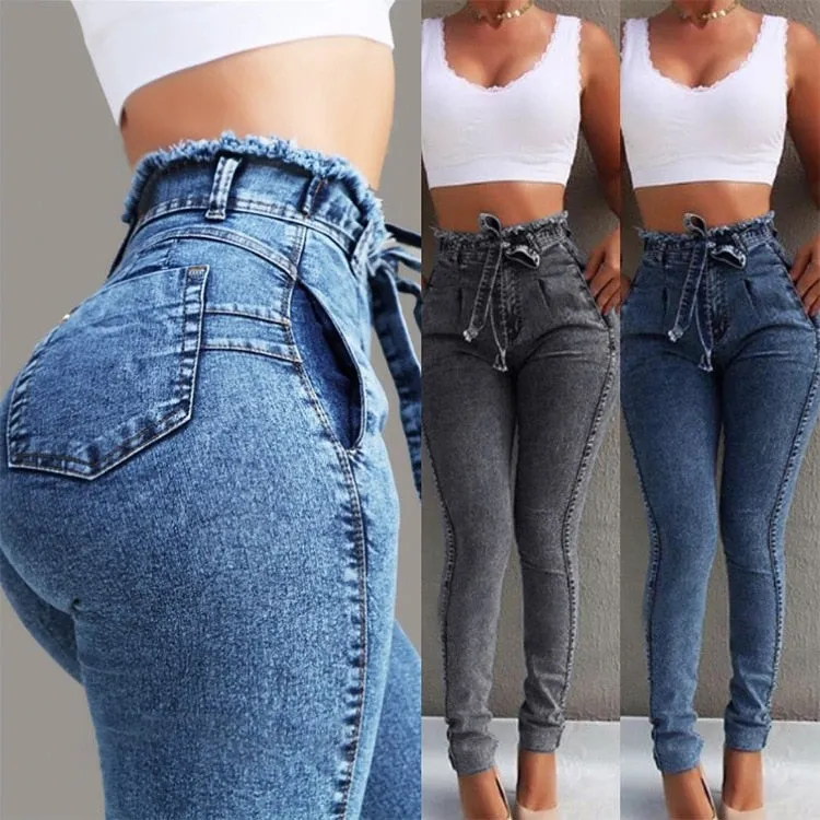 High Waist Jeans For Women Slim Denim Jean Bodycon Push Jeans Woman