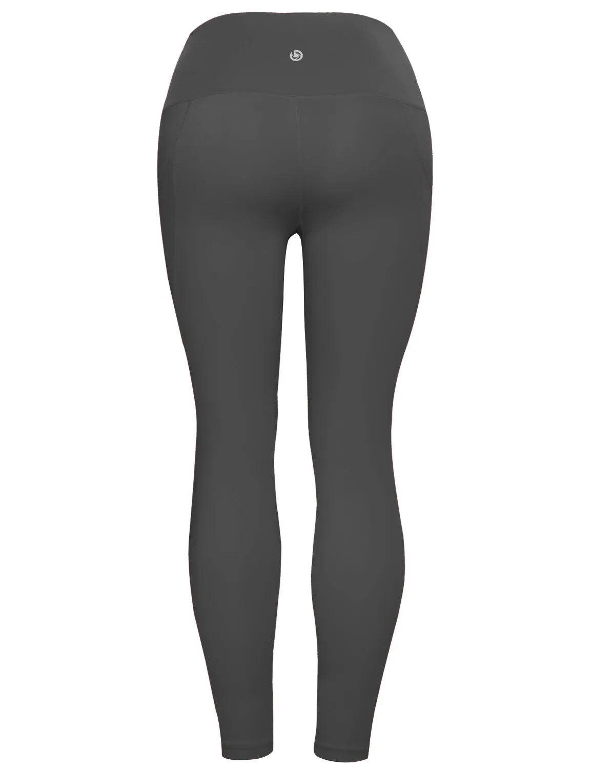 High Waist Side Pockets Yoga Pants irongrey