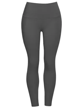 High Waist Side Pockets Yoga Pants irongrey