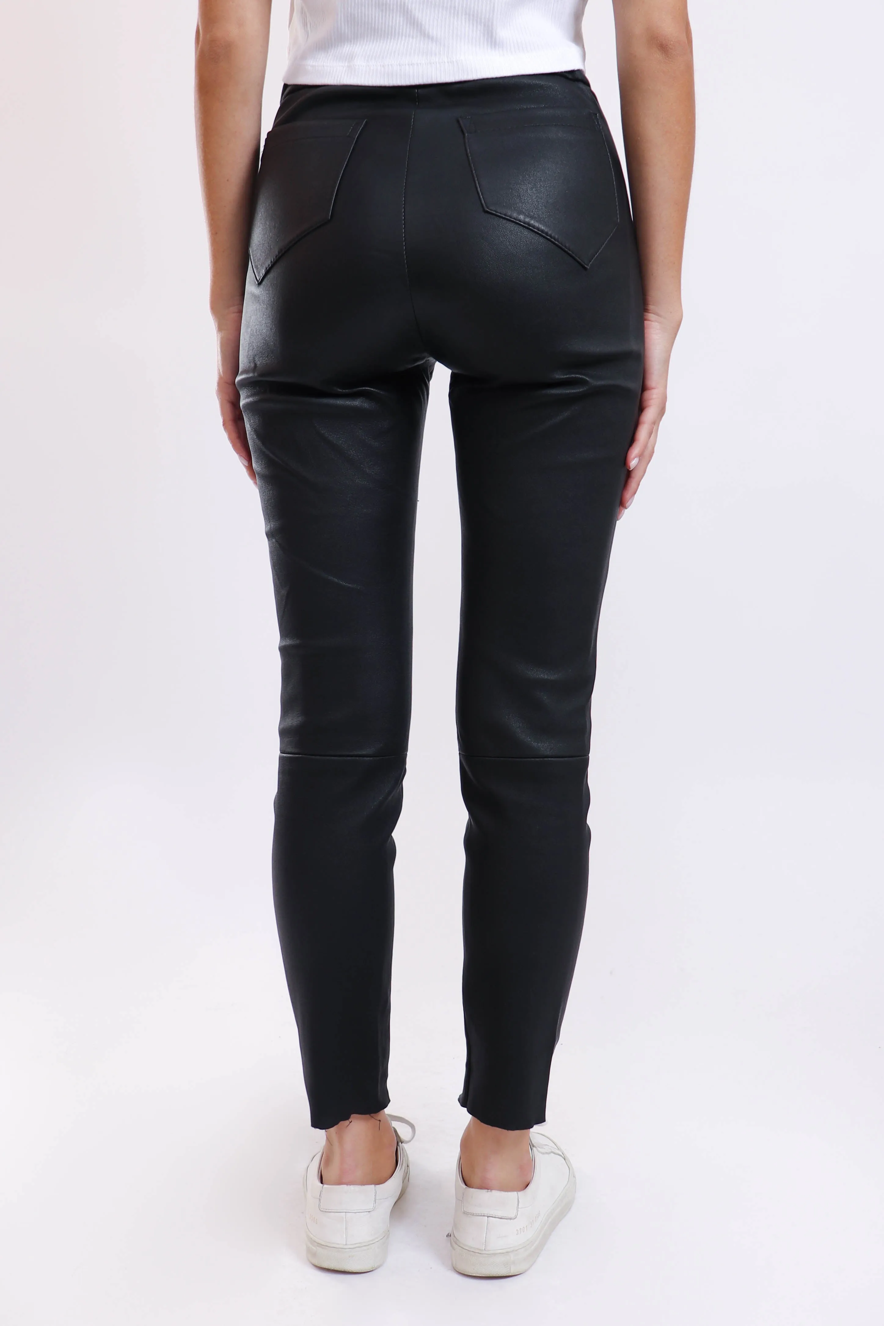 High-Waisted Leather Pants