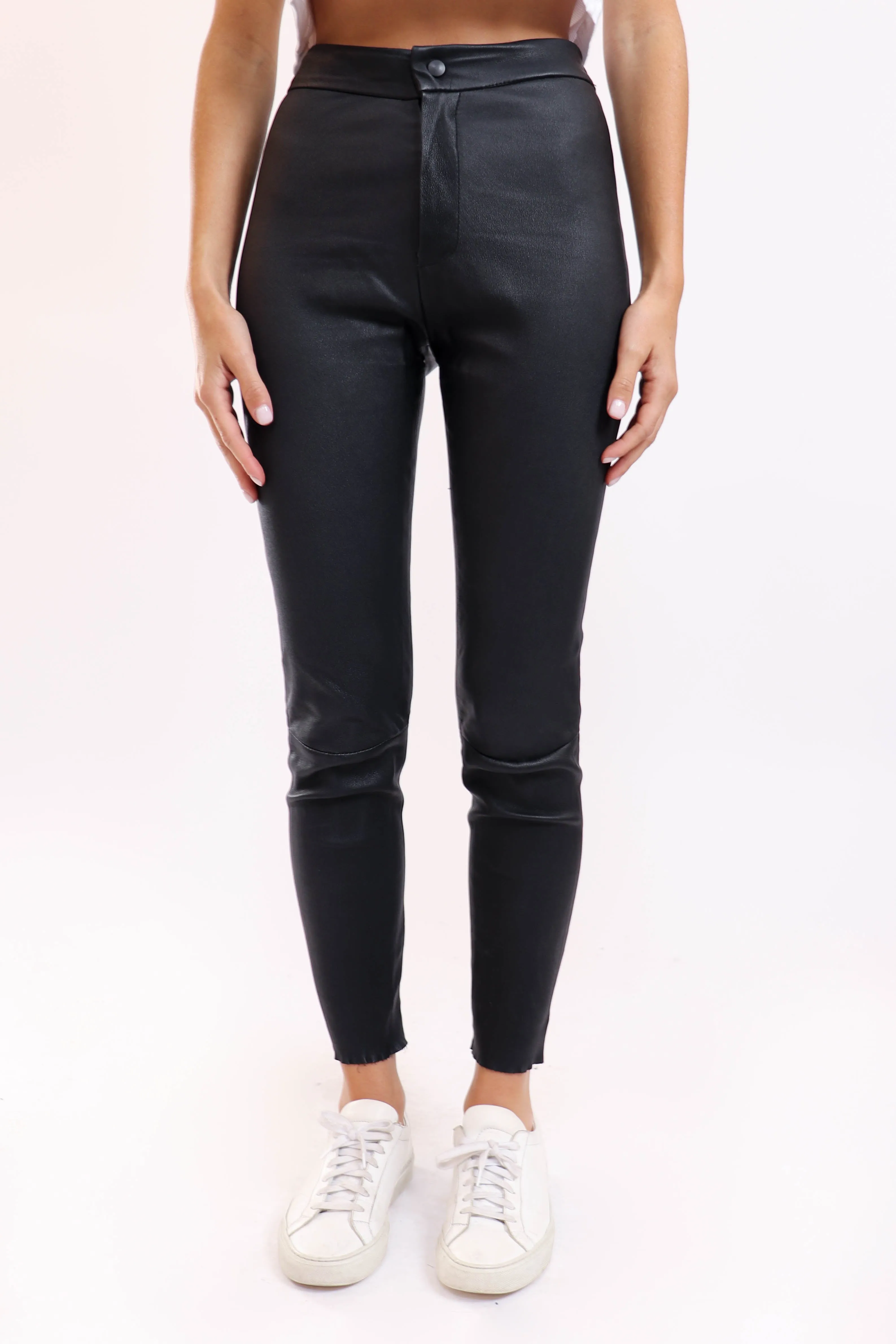 High-Waisted Leather Pants