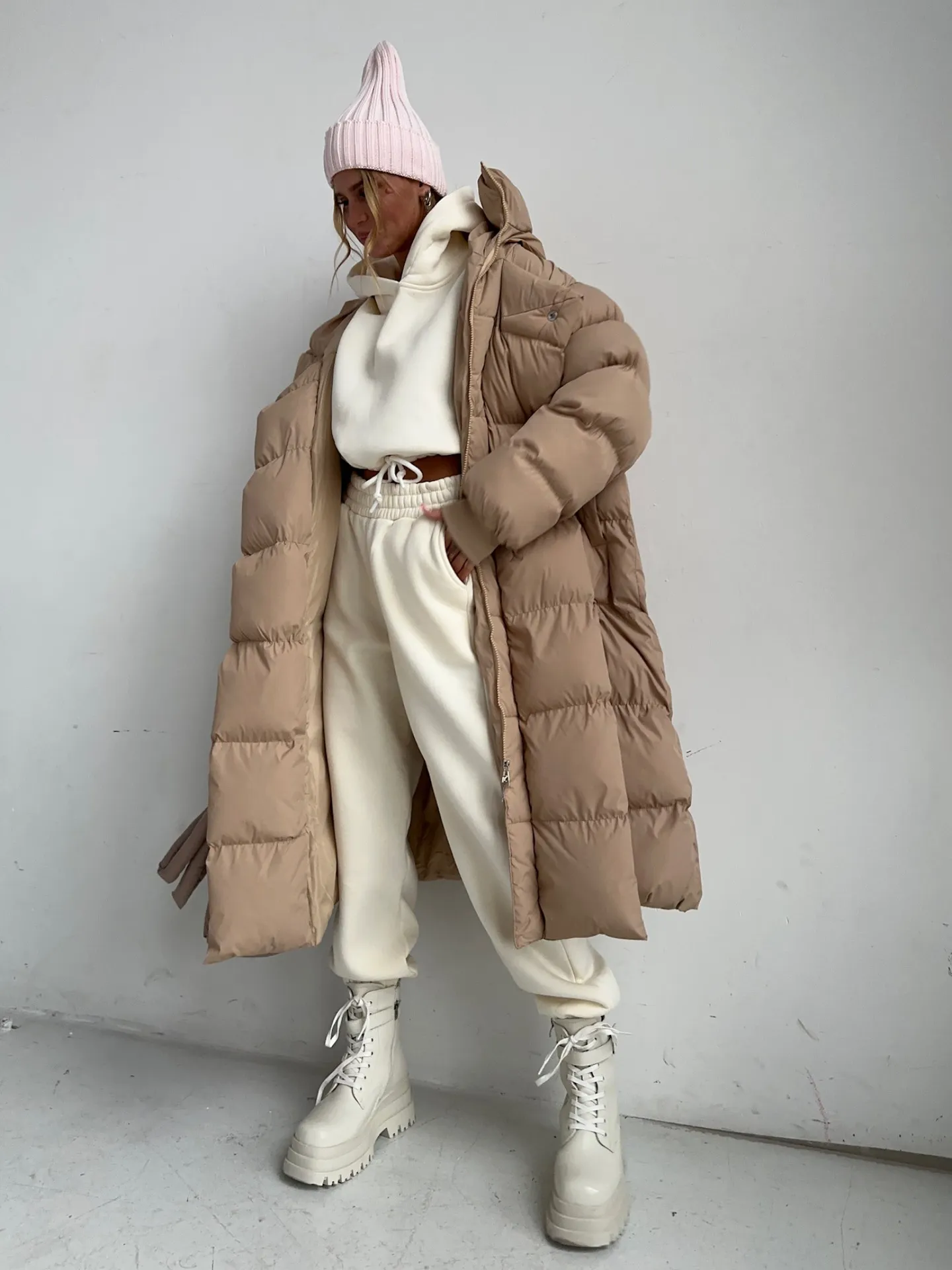 Hooded Collar Puffer Coat